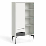 Fur China Displaycabinet 1door+1glass Door+2drawers Grey-white-walnut Or Grey-white - FURNITURE CURLS