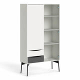 Fur China Displaycabinet 1door+1glass Door+2drawers Grey-white-walnut Or Grey-white - FURNITURE CURLS