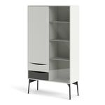 Fur China Displaycabinet 1door+1glass Door+2drawers Grey-white-walnut Or Grey-white - FURNITURE CURLS