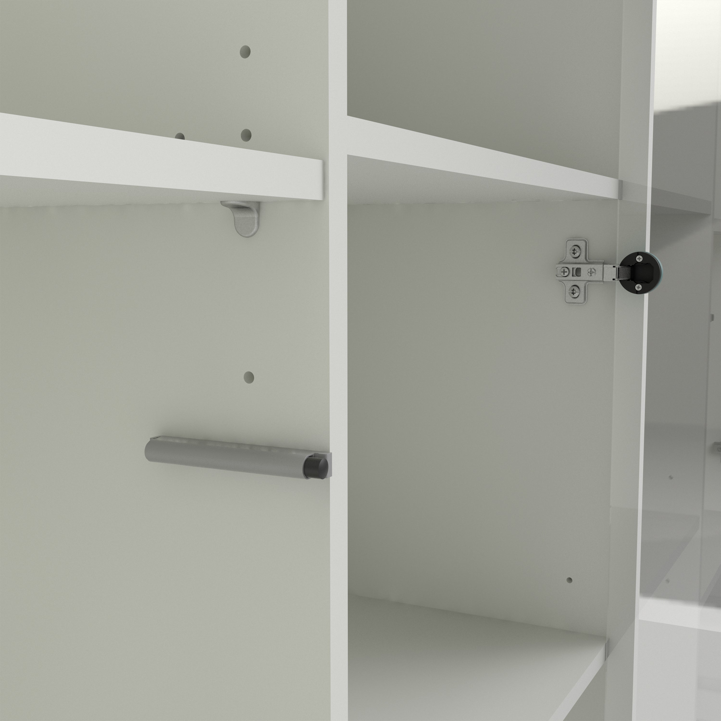 Fur China Displaycabinet 1door+1glass Door+2drawers Grey-white-walnut Or Grey-white - FURNITURE CURLS