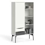 Fur China Displaycabinet 1door+1glass Door+2drawers Grey-white-walnut Or Grey-white - FURNITURE CURLS