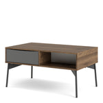 Fur Coffee Table With 1 Drawer In Grey, White, Walnut Or Grey, White - FURNITURE CURLS