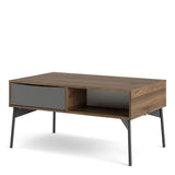 Fur Coffee Table With 1 Drawer In Grey, White, Walnut Or Grey, White - FURNITURE CURLS