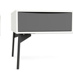 Fur Coffee Table With 1 Drawer In Grey, White, Walnut Or Grey, White - FURNITURE CURLS