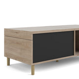 Rome Coffee Table Sliding Top Jackson Hickory Oak Matt Black Or Matt White - FURNITURE CURLS