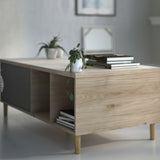 Rome Coffee Table Sliding Top Jackson Hickory Oak Matt Black Or Matt White - FURNITURE CURLS