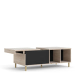 Rome Coffee Table Sliding Top Jackson Hickory Oak Matt Black Or Matt White - FURNITURE CURLS