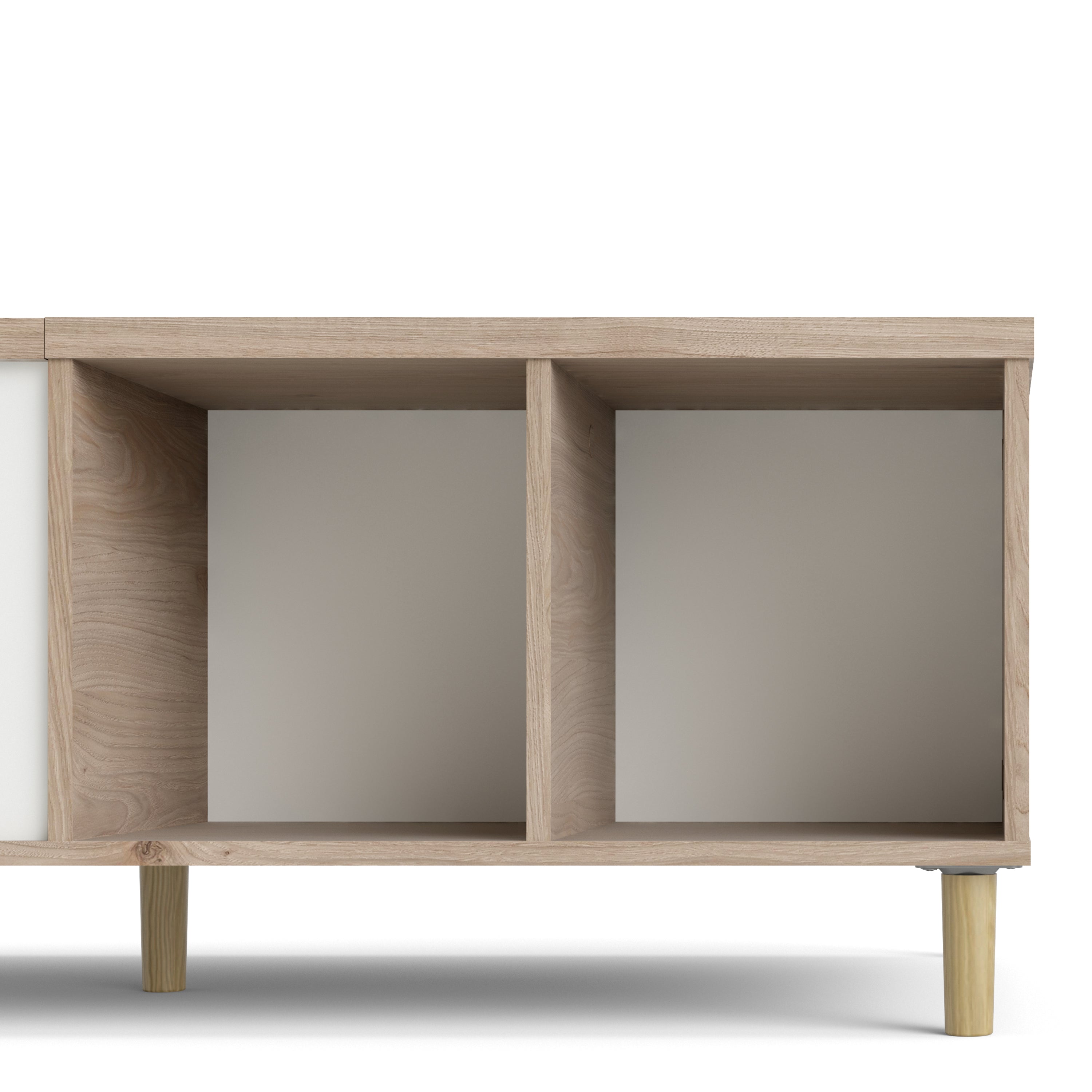 Rome Coffee Table Sliding Top Jackson Hickory Oak Matt Black Or Matt White - FURNITURE CURLS