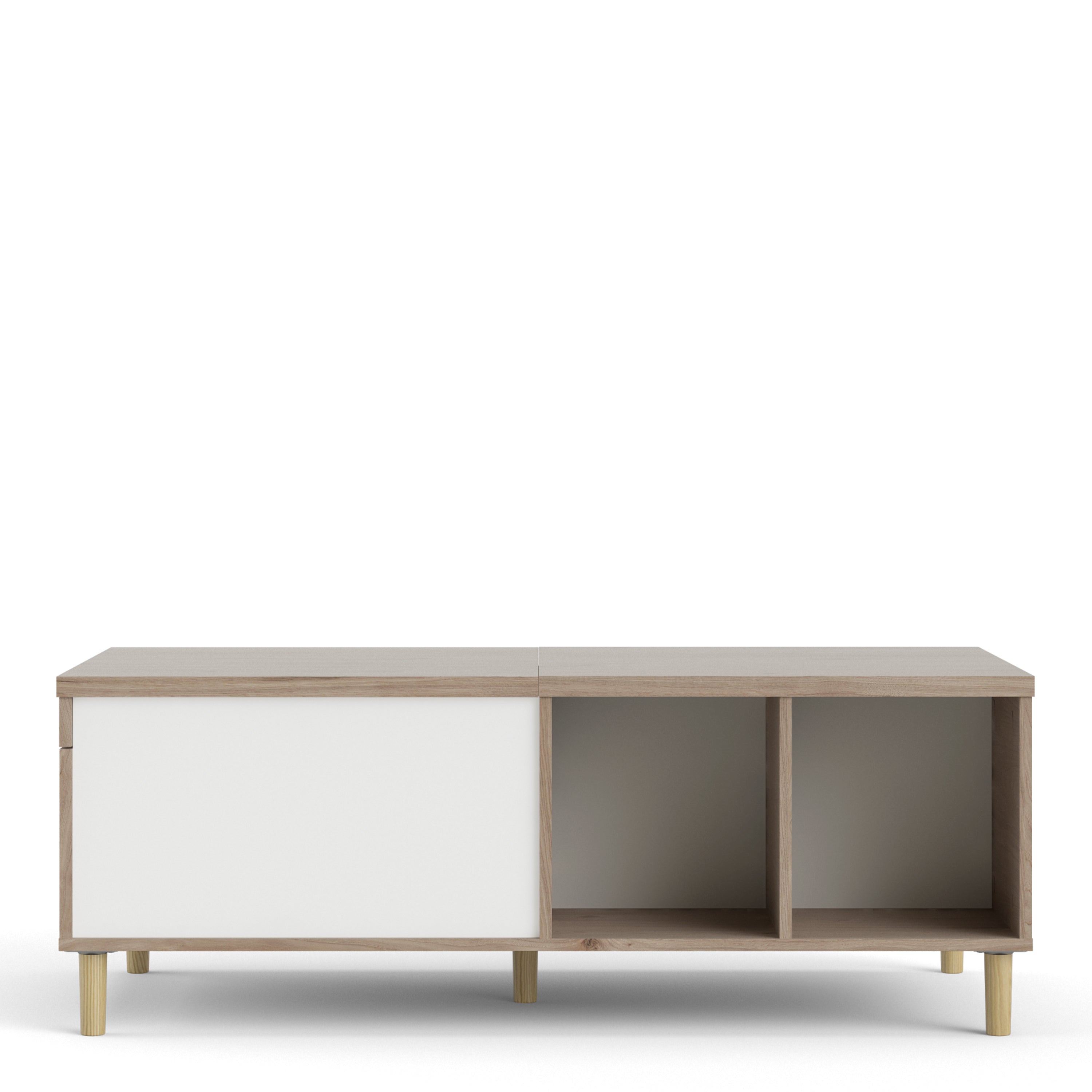 Rome Coffee Table Sliding Top Jackson Hickory Oak Matt Black Or Matt White - FURNITURE CURLS