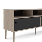 Rome Tv-unit 2 Sliding Doors -Jackson Hickory Oak + Matt Black - FURNITURE CURLS