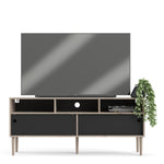 Rome Tv-unit 2 Sliding Doors -Jackson Hickory Oak + Matt Black - FURNITURE CURLS