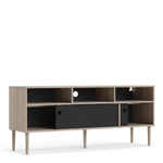 Rome Tv-unit 2 Sliding Doors -Jackson Hickory Oak + Matt Black - FURNITURE CURLS