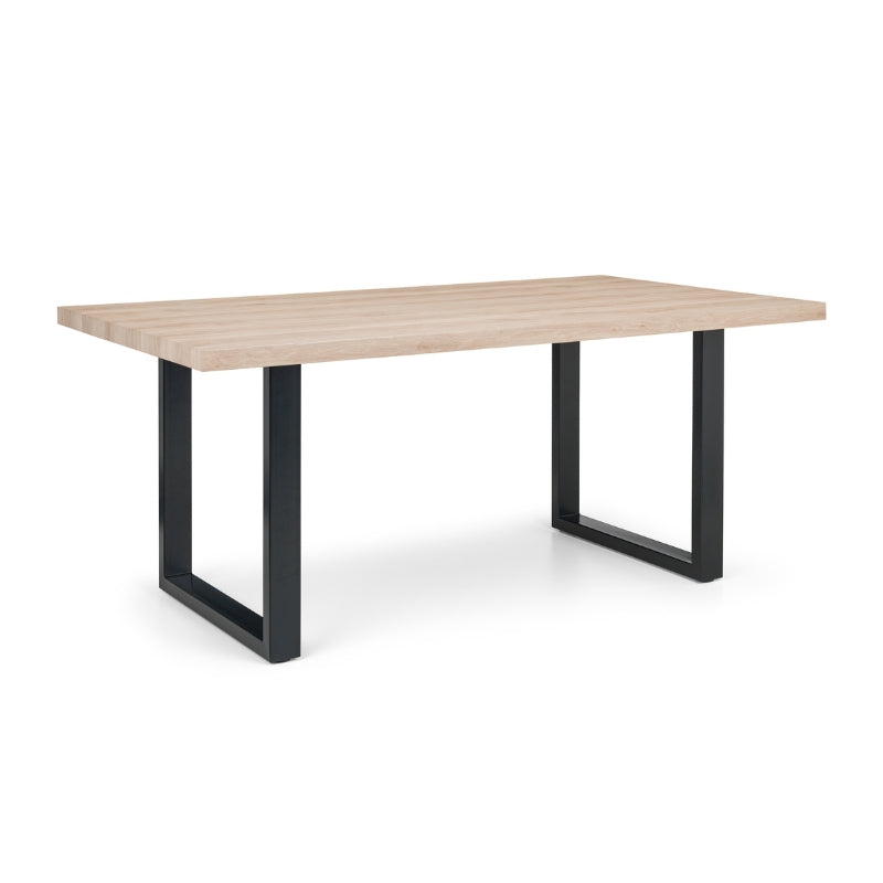 Berwick Dining T. Rustic Oak Black & Brooklyn Dining Ch. Charcoal Grey Gunmetal Leg