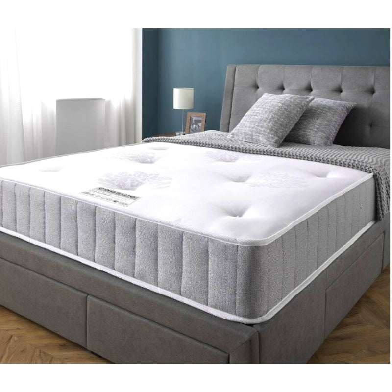 Capsule 12.5 Bonnell Spring Damask Fabric Quilted Border Orthopaedic Mattress- Single, Double, King - FURNITURE CURLS