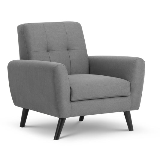 Monza Sofa / Arm Chair Mid Grey Linen Or Blue Linen Fabric Or Dark Grey Velvet Fabric