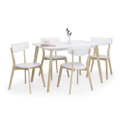 Casa Rectangular Dining Table & Casa Dining Chair With White + Limed Oak Legs
