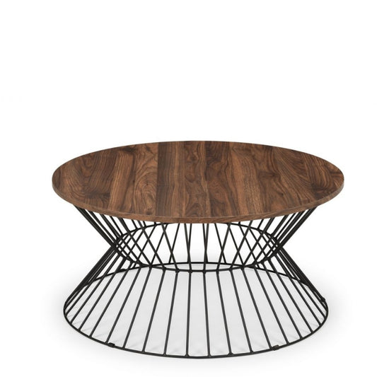Jersey Round Wire Coffee Table - Walnut or Oak