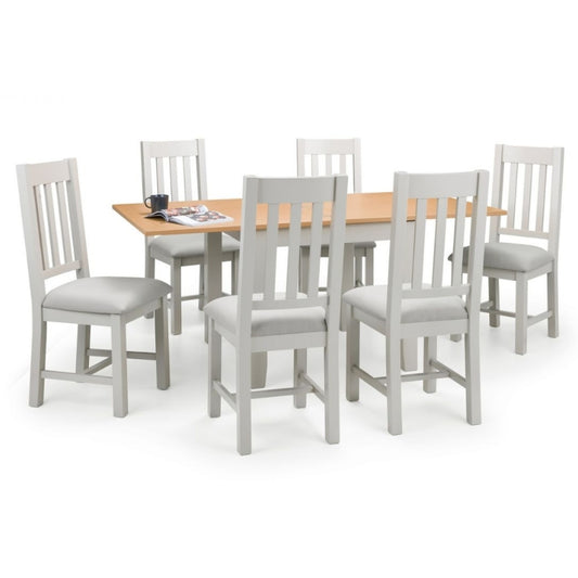 Richmond White Oak Solid + Veneers Flip Top Dining Table & Dining Chair Elephant Grey